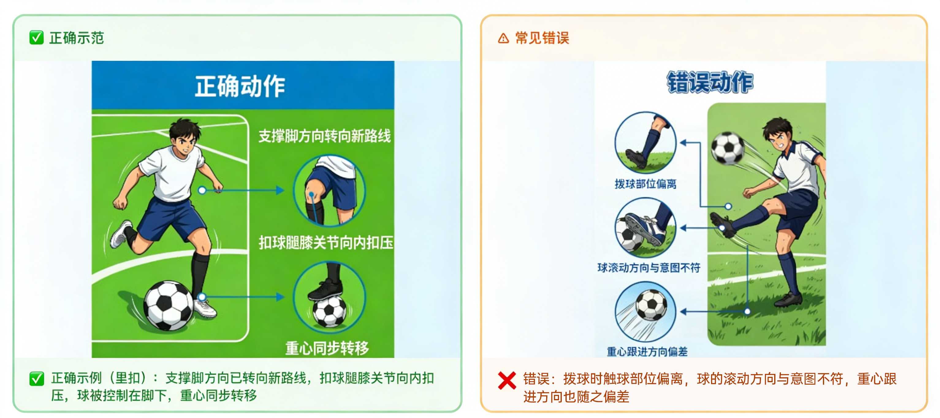 变向带球技术示意图