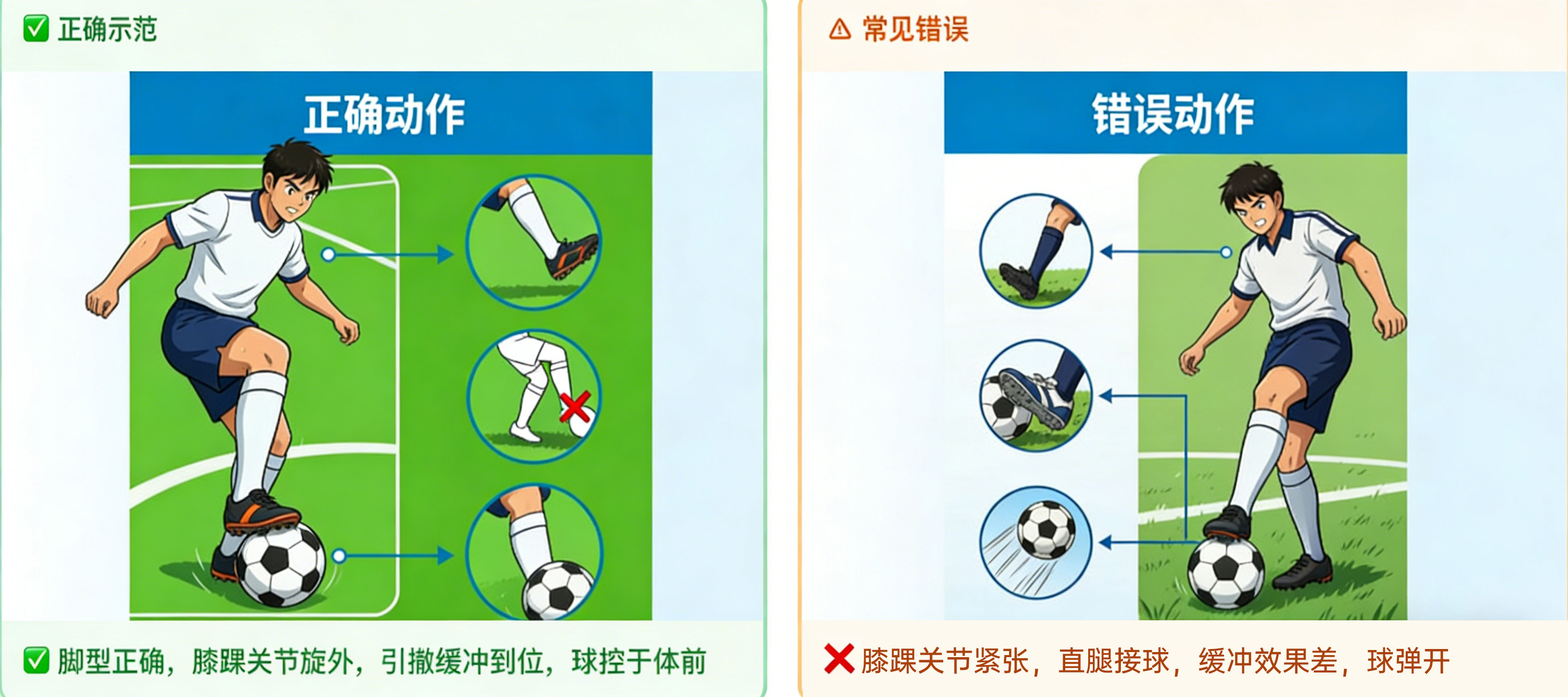 脚内侧停球技术示意图